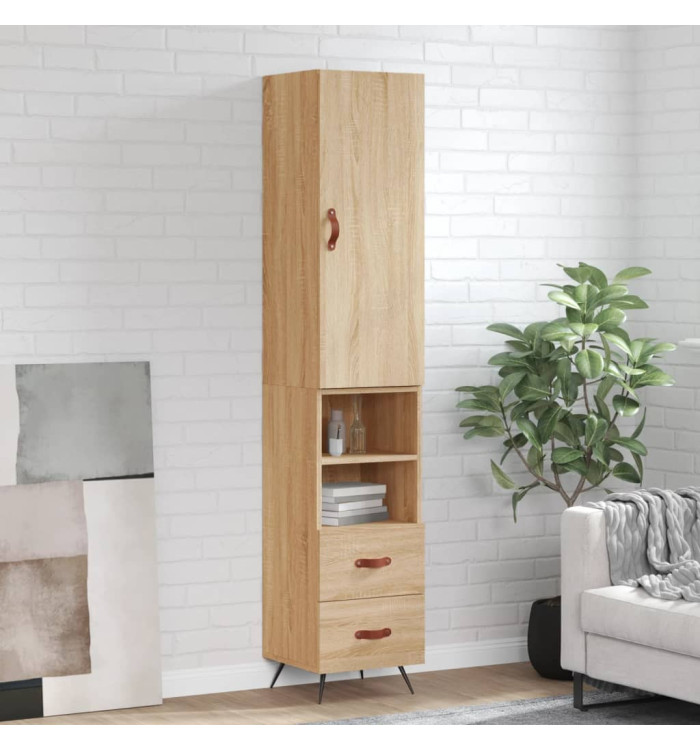Buffet haut Chêne sonoma 34,5x34x180 cm Bois d'ingénierie | Mobilier & Déco