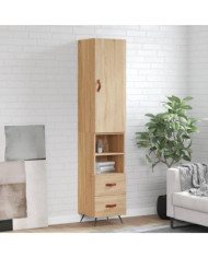 Buffet haut Chêne sonoma 34,5x34x180 cm Bois d'ingénierie | Mobilier & Déco