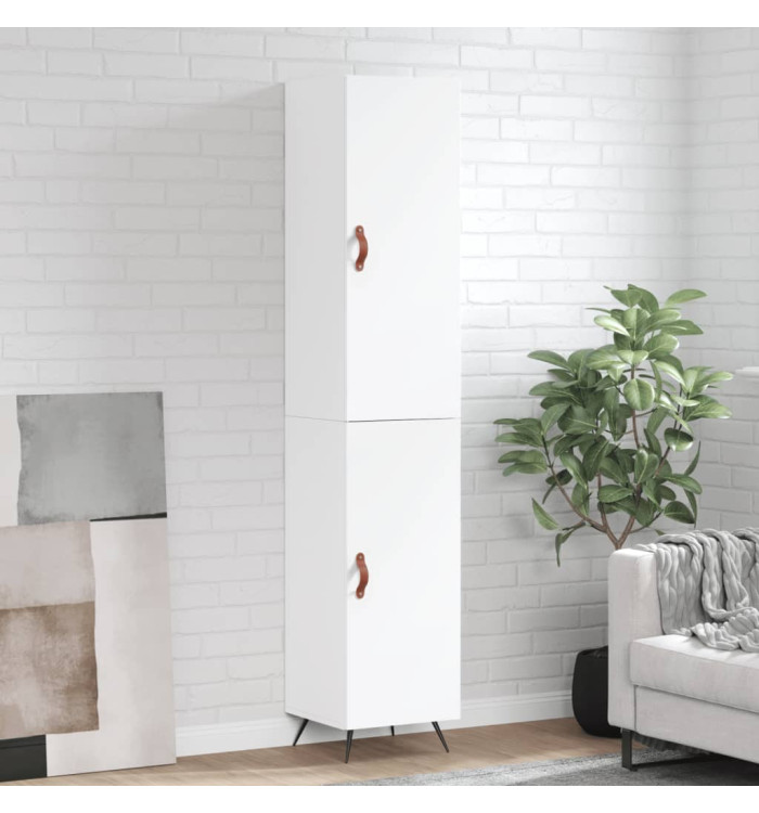Buffet haut Blanc 34,5x34x180 cm Bois d'ingénierie | Mobilier & Déco