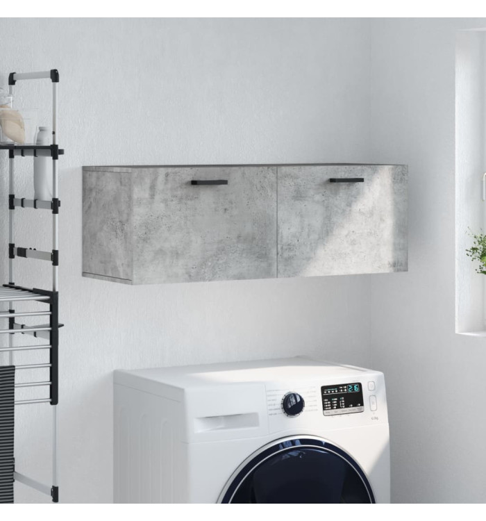 Armoire murale gris béton 100x36,5x35 cm bois d'ingénierie | Mobilier & Déco