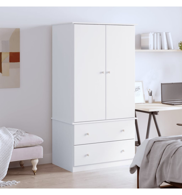 Garde-robe ALTA blanc 90x55x170 cm bois massif de pin | Mobilier & Déco