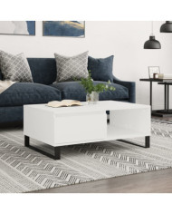 Table basse blanc 90x60x35 cm bois d'ingénierie | Mobilier & Déco