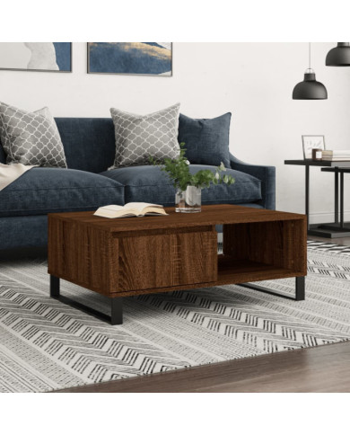 Table basse chêne marron 90x60x35 cm bois d'ingénierie | Mobilier & Déco