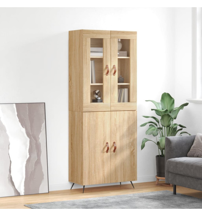 Buffet haut Chêne sonoma 69,5x34x180 cm Bois d'ingénierie | Mobilier & Déco
