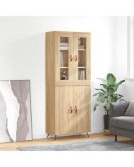 Buffet haut Chêne sonoma 69,5x34x180 cm Bois d'ingénierie | Mobilier & Déco