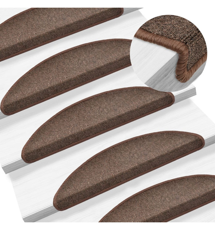 Tapis d'escalier 10 pcs 56x17x3 cm Marron café | Mobilier & Déco