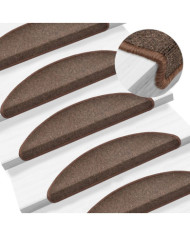 Tapis d'escalier 10 pcs 56x17x3 cm Marron café | Mobilier & Déco