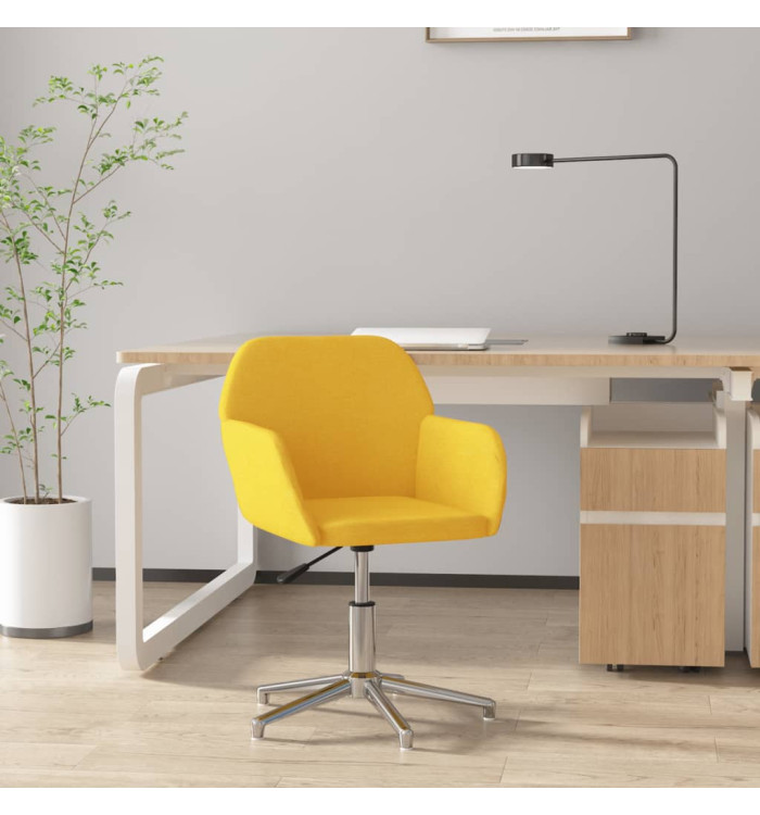Chaise pivotante de bureau Jaune clair Tissu | Mobilier & Déco