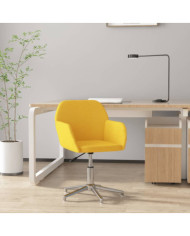 Chaise pivotante de bureau Jaune clair Tissu | Mobilier & Déco