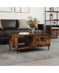 Table basse chêne fumé 90x50x40 cm bois d'ingénierie | Mobilier & Déco