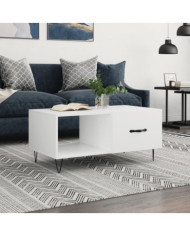 Table basse blanc 90x50x40 cm bois d'ingénierie | Mobilier & Déco