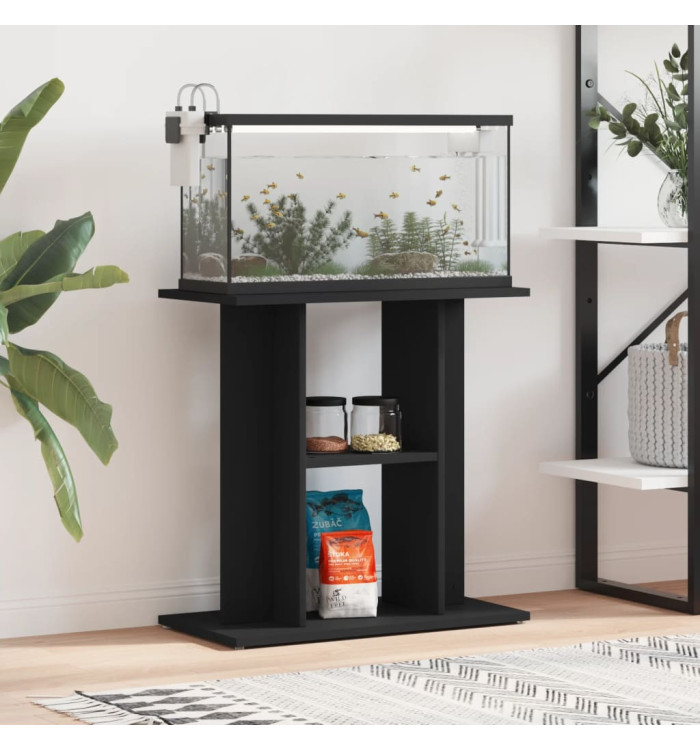Support pour aquarium noir 60x30x60 cm bois d'ingénierie | Mobilier & Déco