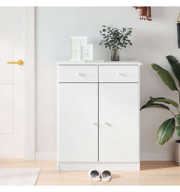 Armoire à chaussures ALTA blanc 77x35x96 cm bois massif de pin | Mobilier & Déco