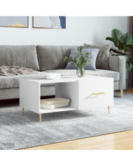Table basse blanc 90x50x40 cm bois d'ingénierie | Mobilier & Déco