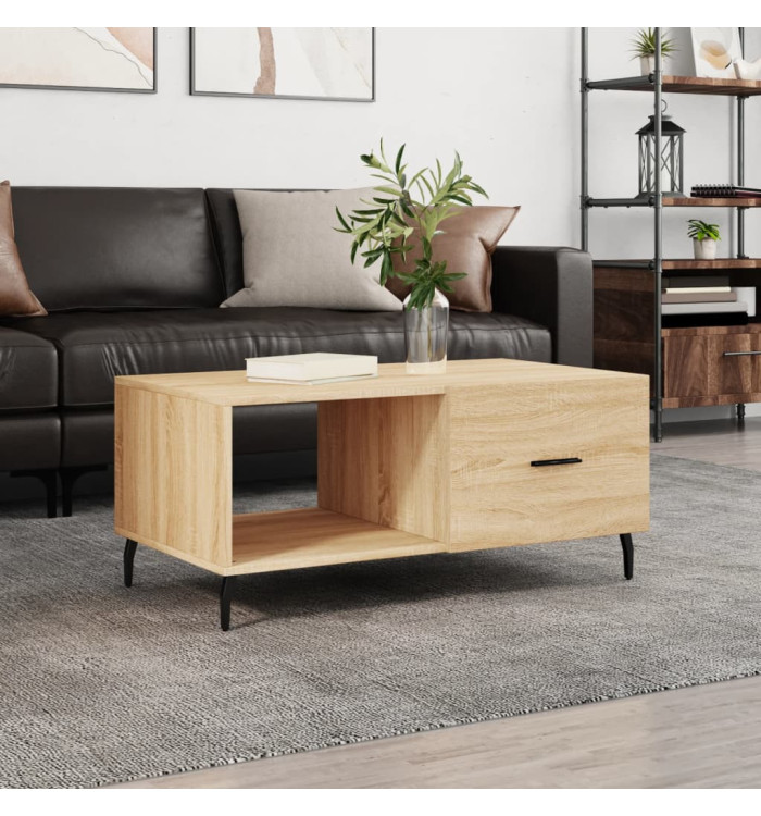 Table basse chêne sonoma 90x50x40 cm bois d'ingénierie | Mobilier & Déco