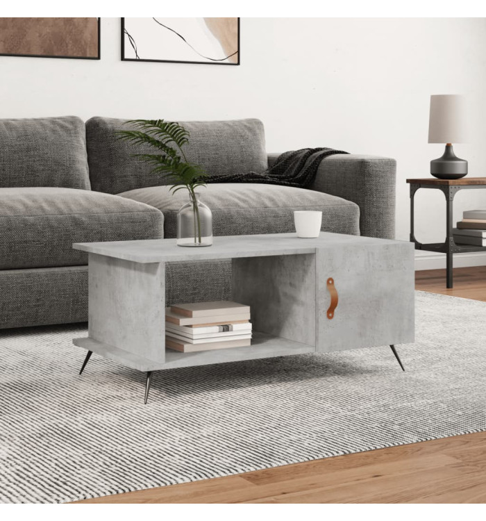 Table basse gris béton 90x50x40 cm bois d'ingénierie | Mobilier & Déco