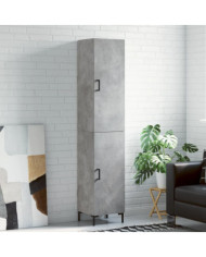Buffet haut Gris béton 34,5x34x180 cm Bois d'ingénierie | Mobilier & Déco