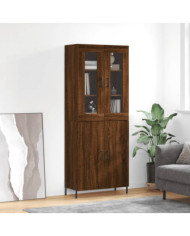 Buffet haut Chêne marron 69,5x34x180 cm Bois d'ingénierie | Mobilier & Déco
