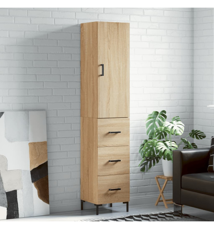 Buffet haut Chêne sonoma 34,5x34x180 cm Bois d'ingénierie | Mobilier & Déco