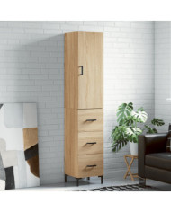 Buffet haut Chêne sonoma 34,5x34x180 cm Bois d'ingénierie | Mobilier & Déco
