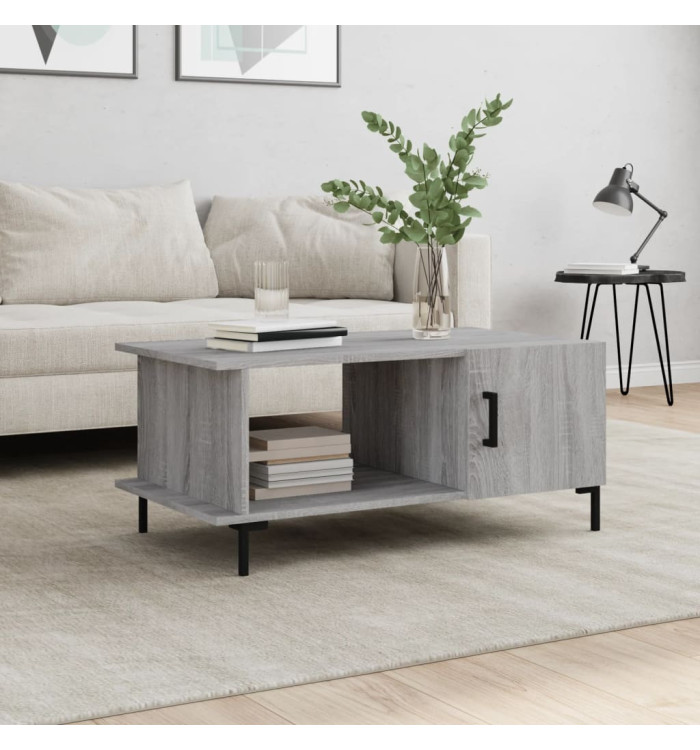 Table basse sonoma gris 90x50x40 cm bois d'ingénierie | Mobilier & Déco
