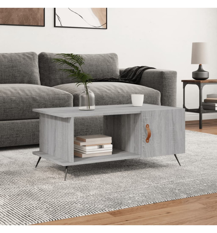 Table basse sonoma gris 90x50x40 cm bois d'ingénierie | Mobilier & Déco