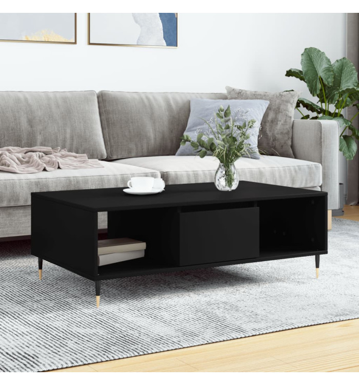 Table basse noir 104x60x35 cm bois d'ingénierie | Mobilier & Déco