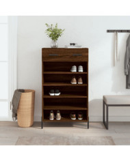 Armoire à chaussures chêne marron 60x35x105cm bois d'ingénierie | Mobilier & Déco