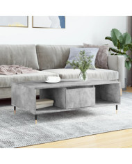 Table basse gris béton 104x60x35 cm bois d'ingénierie | Mobilier & Déco