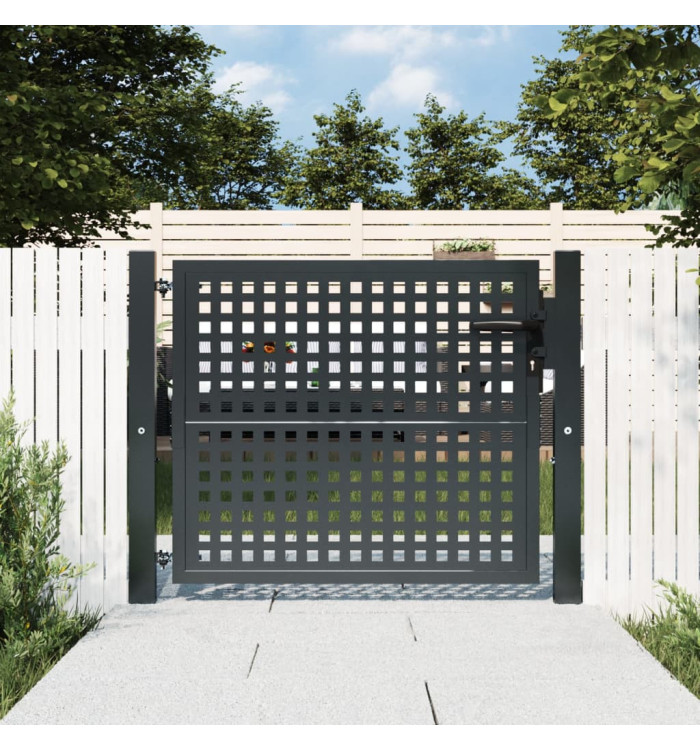 Portail de jardin anthracite 105x125 cm acier | Mobilier & Déco