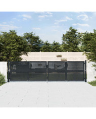 Portail de jardin anthracite 400x125 cm acier | Mobilier & Déco