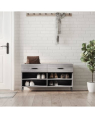 Banc à chaussures sonoma gris 102x35x55 cm bois d'ingénierie | Mobilier & Déco