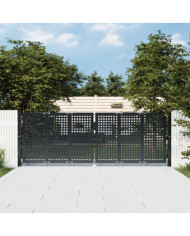 Portail de jardin anthracite 300 x 125 cm acier | Mobilier & Déco