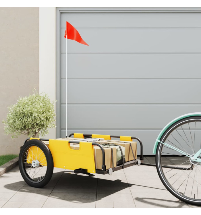 Remorque de vélo jaune tissu oxford et fer | Mobilier & Déco