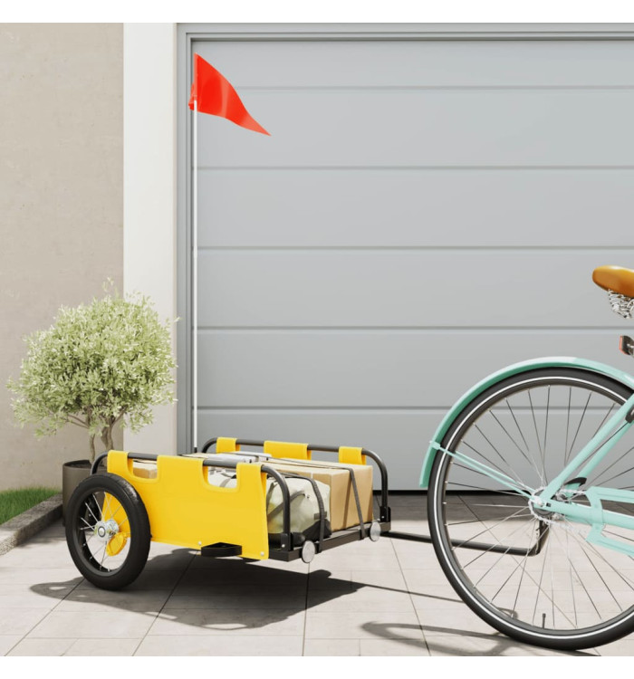 Remorque de vélo jaune tissu oxford et fer | Mobilier & Déco