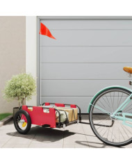 Remorque de vélo rouge tissu oxford et fer | Mobilier & Déco