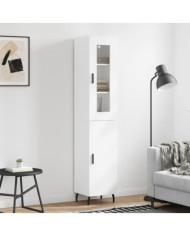 Buffet haut Blanc 34,5x34x180 cm Bois d'ingénierie | Mobilier & Déco