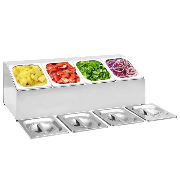Récipient Gastronorm avec 4 bacs GN 1/6 Acier inoxydable | Mobilier & Déco