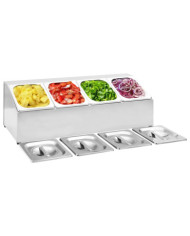 Récipient Gastronorm avec 4 bacs GN 1/6 Acier inoxydable | Mobilier & Déco