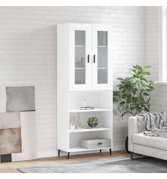 Buffet haut Blanc 69,5x34x180 cm Bois d'ingénierie | Mobilier & Déco