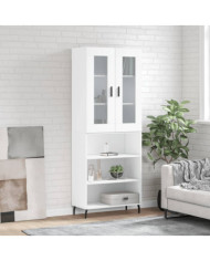 Buffet haut Blanc 69,5x34x180 cm Bois d'ingénierie | Mobilier & Déco