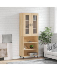 Buffet haut Chêne sonoma 69,5x34x180 cm Bois d'ingénierie | Mobilier & Déco