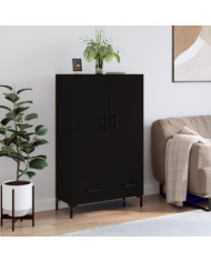 Buffet haut noir 69,5x31x115 cm bois d'ingénierie | Mobilier & Déco