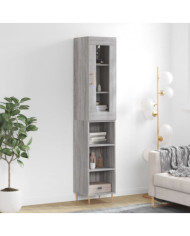 Buffet haut Sonoma gris 34,5x34x180 cm Bois d'ingénierie | Mobilier & Déco