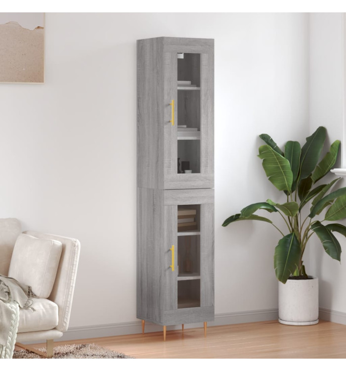 Buffet haut Sonoma gris 34,5x34x180 cm Bois d'ingénierie | Mobilier & Déco