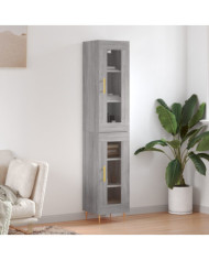 Buffet haut Sonoma gris 34,5x34x180 cm Bois d'ingénierie | Mobilier & Déco