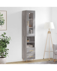 Buffet haut Sonoma gris 34,5x34x180 cm Bois d'ingénierie | Mobilier & Déco