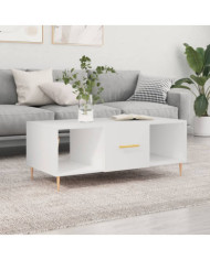 Table basse blanc 102x50x40 cm bois d'ingénierie | Mobilier & Déco