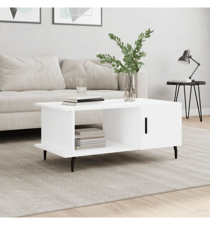 Table basse blanc 90x50x40 cm bois d'ingénierie | Mobilier & Déco