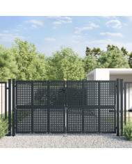 Portail de jardin anthracite 300 x 125 cm acier | Mobilier & Déco